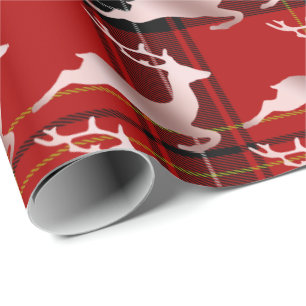 Elegant Christmas Buffalo Plaid Pattern Rose Gold Wrapping Paper