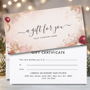 Elegant Christmas Business Gift Certificate