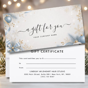 Elegant Christmas Business Gift Certificate