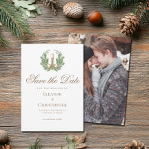 Elegant Christmas Candle Couple Photo on Back