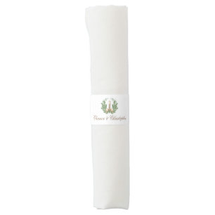 Elegant Christmas Candle Wreath Custom Wedding Napkin Bands