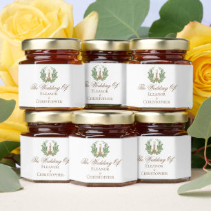 Elegant Christmas Candle Wreath Wedding Custom Honey Jar Favors