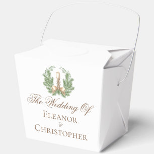 Elegant Christmas Candle Wreath Wedding Fortune Favor Boxes