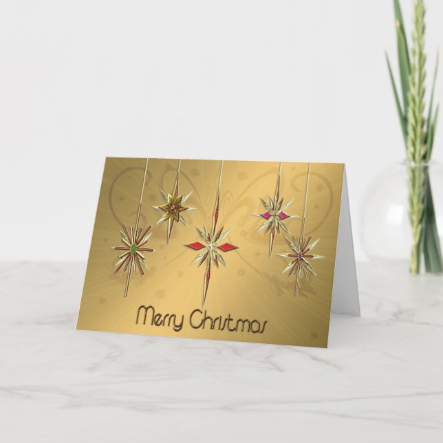 Elegant Christmas card with ornaments (Front)