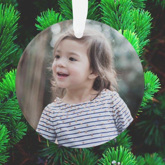 Elegant Christmas Cheer | Taupe Clay Photo Chic Ornament (Creator Uploaded)