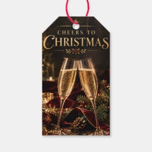 Elegant Christmas Cheers to Christmas Champagne Gift Tags