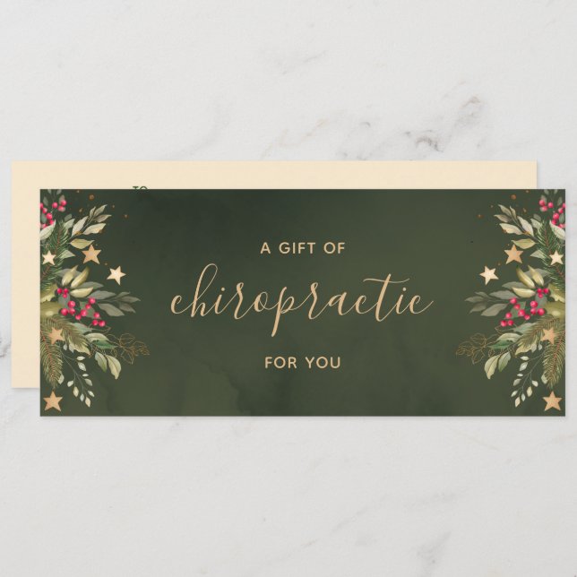 Elegant Christmas Chiropractic Gift Certificate (Front/Back)