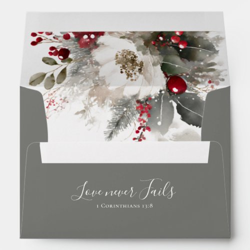 Elegant Christmas Christian Bible Wedding Silver Envelope