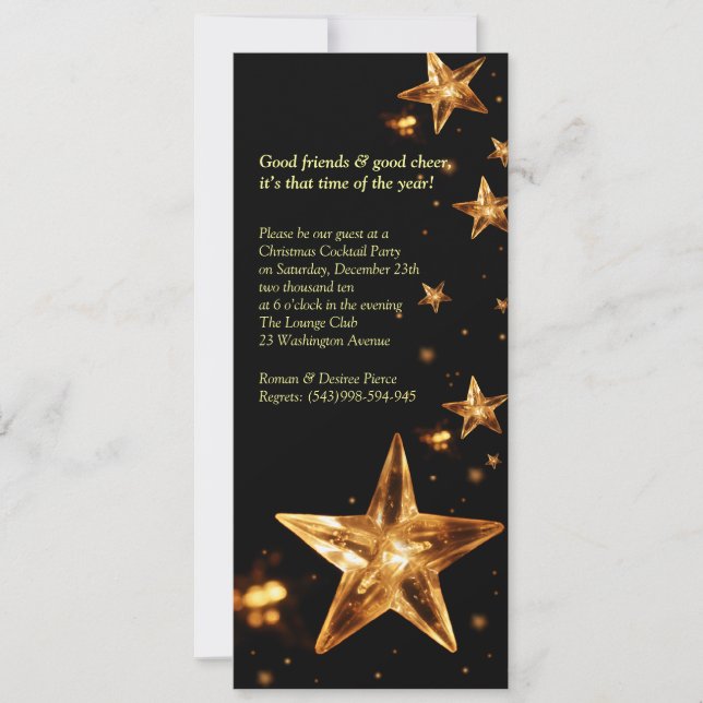 Elegant Christmas Cocktail Party Invitation (Front)