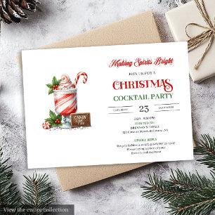 Elegant Christmas Cocktails Party printable invite
