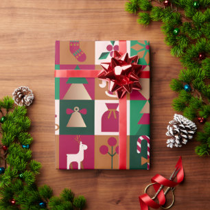 🎄 Elegant Christmas Collage Trees Gifts Ornaments Wrapping Paper