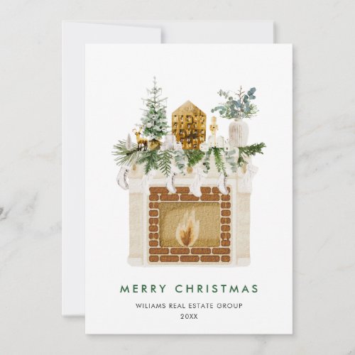 Elegant Christmas Composition Corporate Greeting Holiday Card