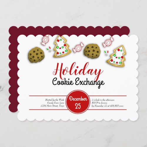 Elegant Christmas Cookie Exchange Invitation