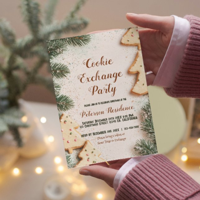  Elegant Christmas Cookie Exchange Party Invitation (Creator Uploaded)