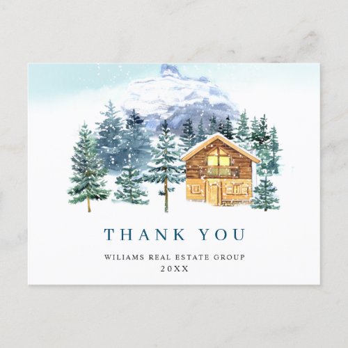 Elegant Christmas Corporate Thank You Postcard