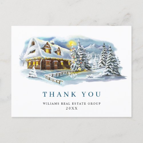 Elegant Christmas Corporate Thank You Postcard