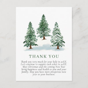 Elegant Christmas Corporate Thank You Postcard