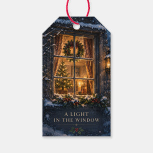 Elegant Christmas ,Cozy Light in the Window Winter Gift Tags