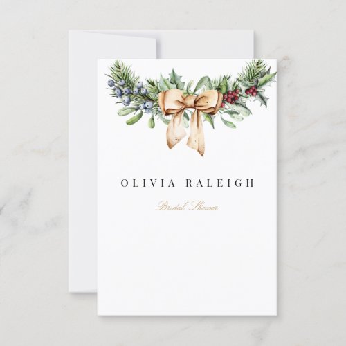 Elegant Christmas Decor Bridal Shower Invitation