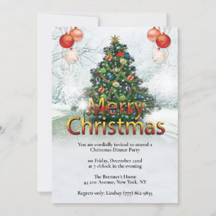 Elegant Christmas Design Party Invitation