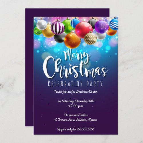 Elegant Christmas Design Party Invitation