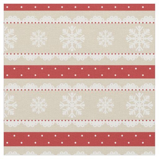 Elegant Christmas Design With  White Snowflakes Fabric