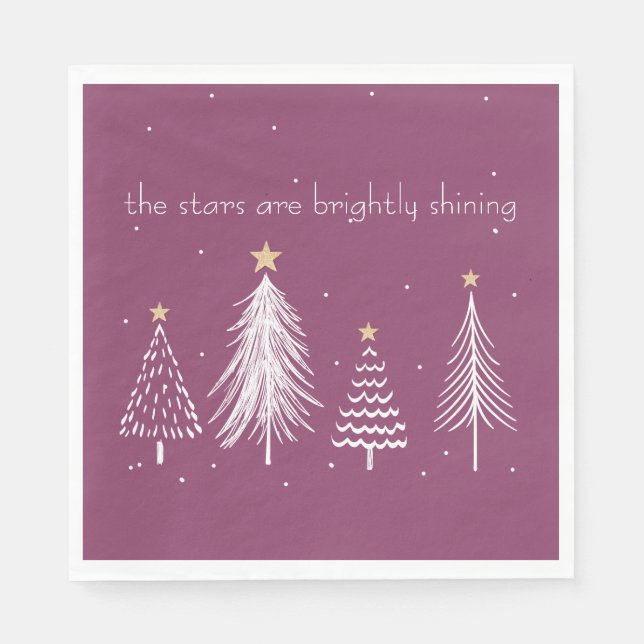 Elegant Christmas Dining Purple  Napkins (Front)
