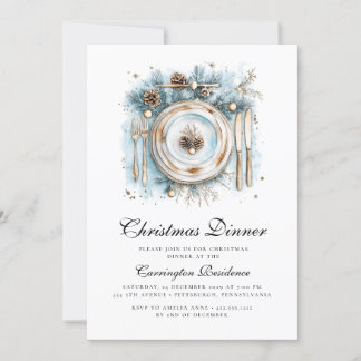 Elegant Christmas Dinner Invitation