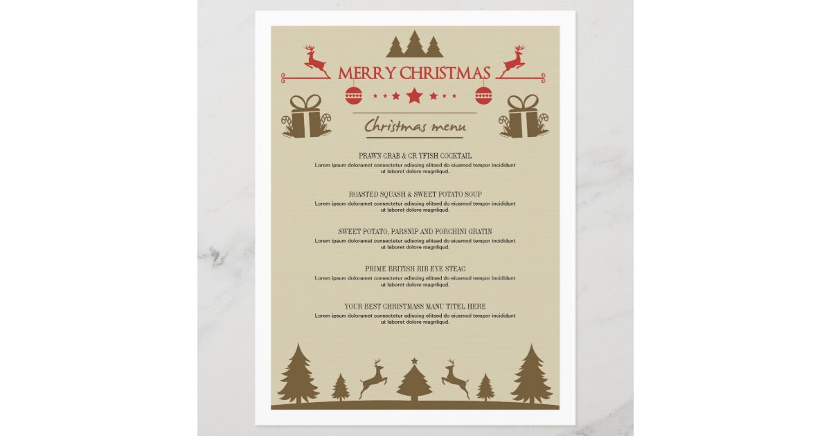 Elegant Christmas Dinner Menus Card | Zazzle.com