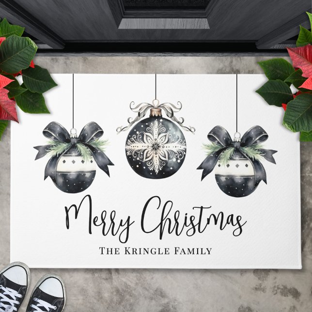 Elegant Christmas Doormat (Personalized Name Christmas Doormat )