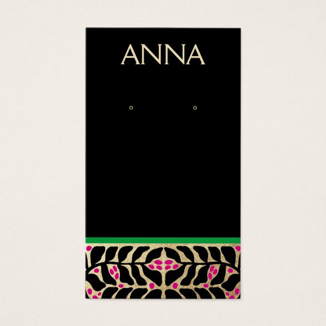 Elegant Christmas  Earring Display Card (Front)