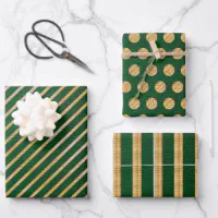 Wrapping Paper: Green Damask gift Wrap, Birthday, Holiday