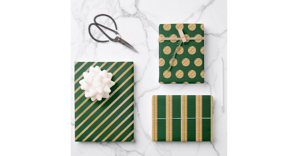 Wrapping Paper: Green Damask gift Wrap, Birthday, Holiday