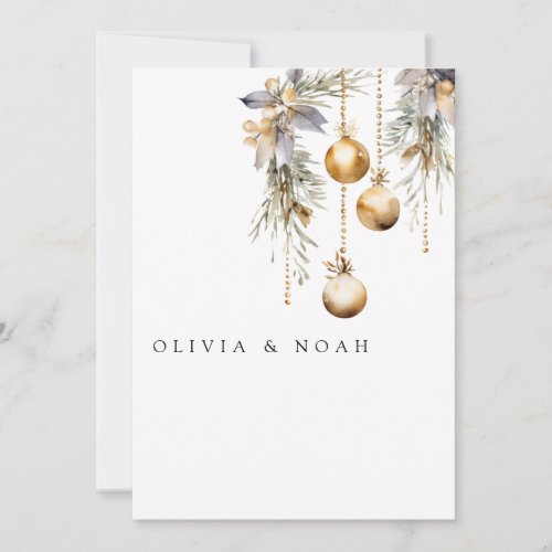 Elegant Christmas Engagement Announcement Card