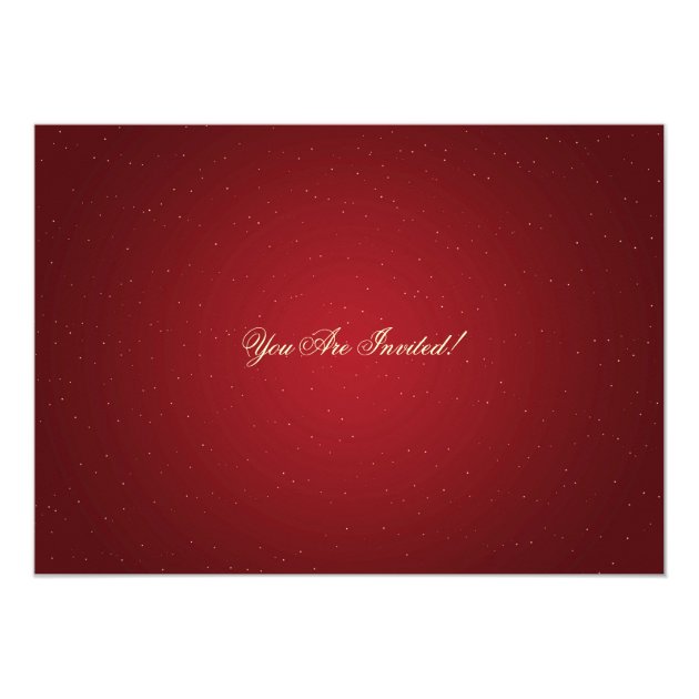 Elegant Christmas Engagement Party Gold Red Invitation