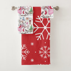 Elegant Christmas Fairy Tale Bath Towel Set