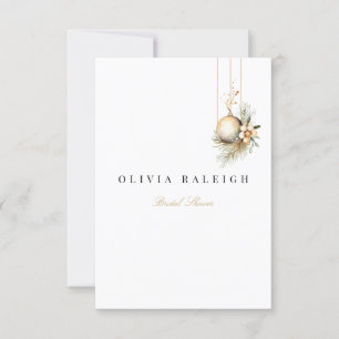 Elegant Christmas Floral Bridal Shower Invitation