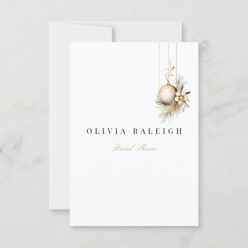 Elegant Christmas Floral Bridal Shower Invitation