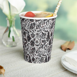 Elegant Christmas floral ornament pattern design Paper Cups