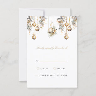 Elegant Christmas Floral RSVP Card