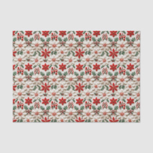 Elegant Christmas Floral   Tissue Paper