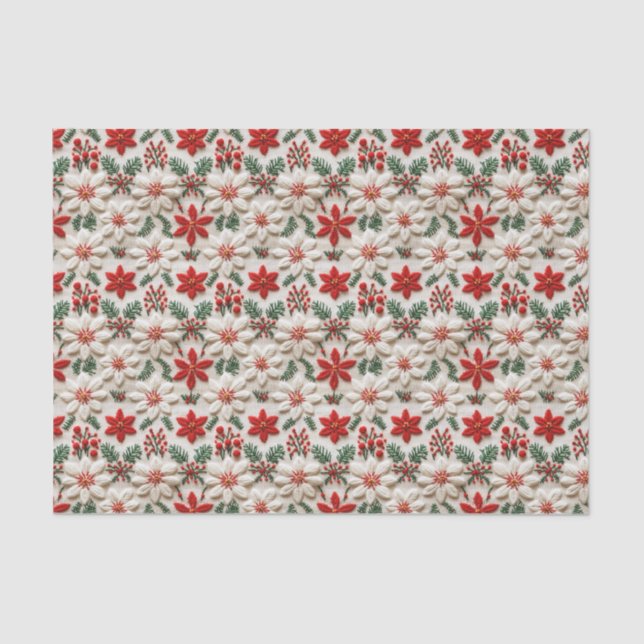 Elegant Christmas Floral   Tissue Paper (Front)