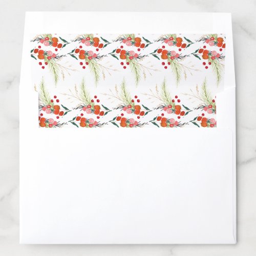 Elegant Christmas Florals Holiday Envelope Liner