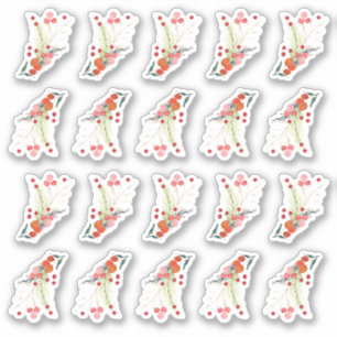 Elegant Christmas Florals Holiday Sticker