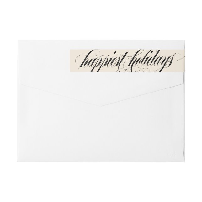 Elegant Christmas Florals Holiday Wrap Around Label (Back)