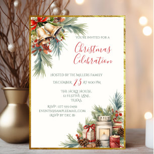 Elegant Christmas Foil Invitation Holiday Card