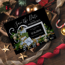 Elegant Christmas Frame Save The Date Postcard