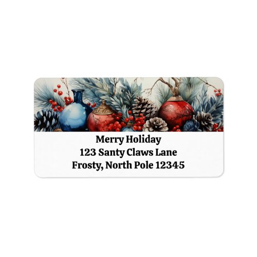 Elegant Christmas Garlands Return Address Labels