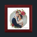 Elegant Christmas Geometric Wreath Holiday Photo Gift Box<br><div class="desc">Elegant Christmas Geometric Wreath Holiday Photo Gift Box featuring your photo and our stylish geometric frame and modern floral design. A great gift for newlyweds or for yourselves, and a sweet place to store happy memories. Easy to customize with text, fonts, and colors. Created by Zazzle pro designer BK Thompson...</div>