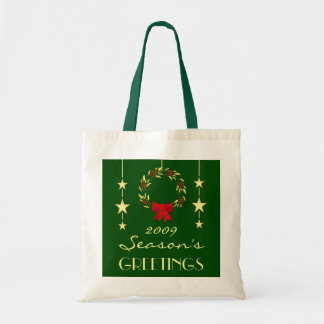 Elegant Christmas Gift Bag - Green and Gold